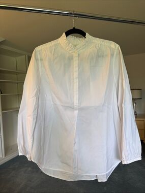 Trovata Sara B Henley Shirt White Poplin
